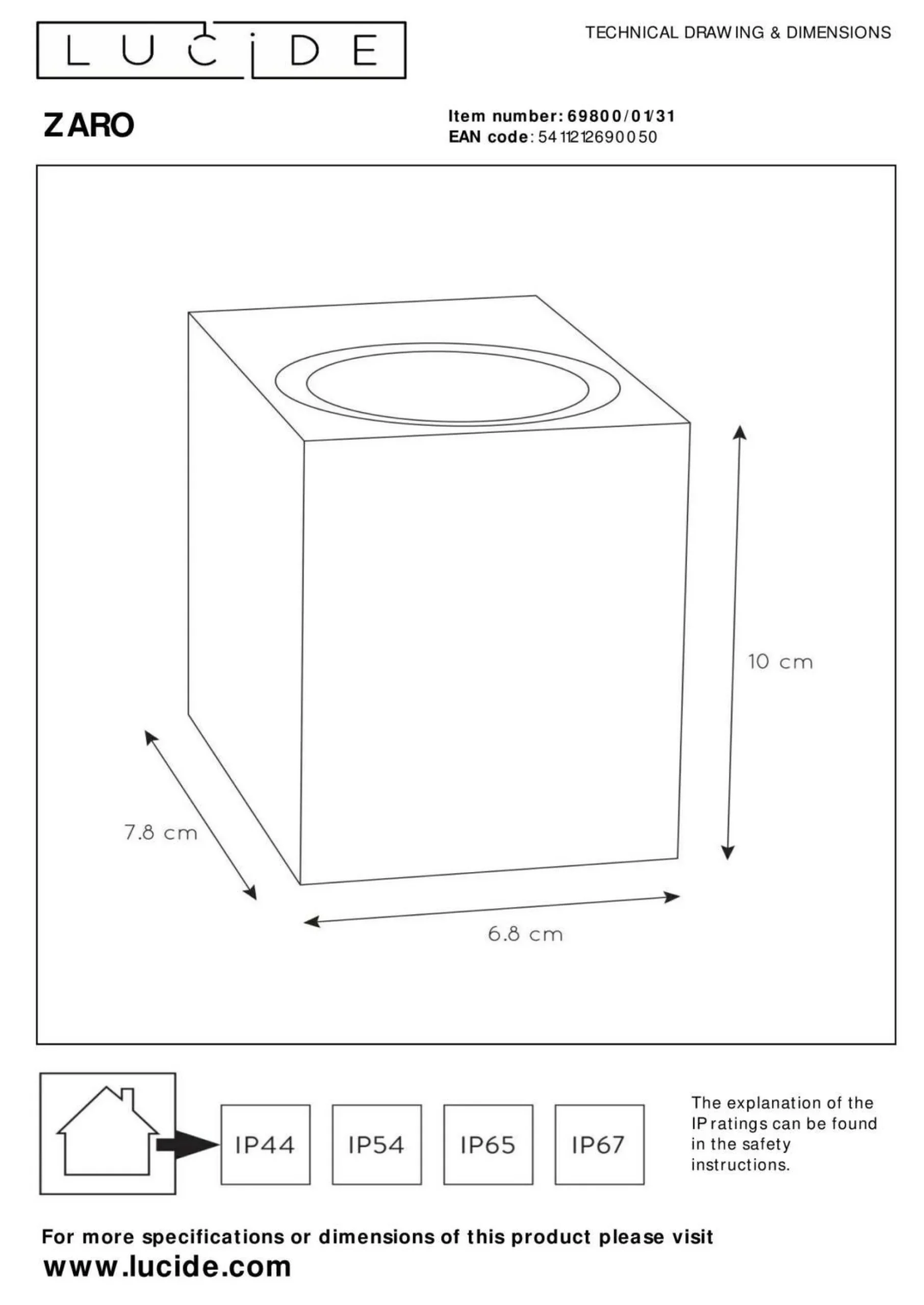 LUCiDE Wandleuchte ZARO