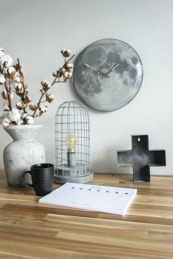 NEXTIME Wanduhr BLUE MOON DOME