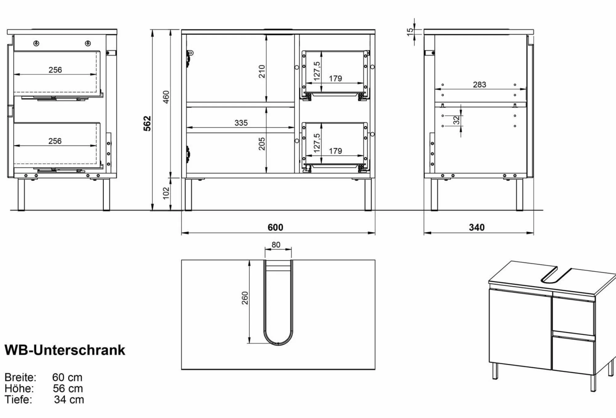Online GERMANIA Waschbeckenunterschrank
