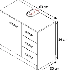 VCM Waschbeckenunterschrank ZALO