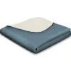 Biederlack Wohndecke BASIC blue-ecru