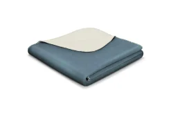Biederlack Wohndecke BASIC blue-ecru