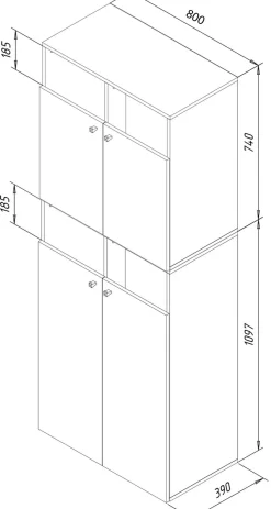 Discount VCM Wäscheschrank DRESO